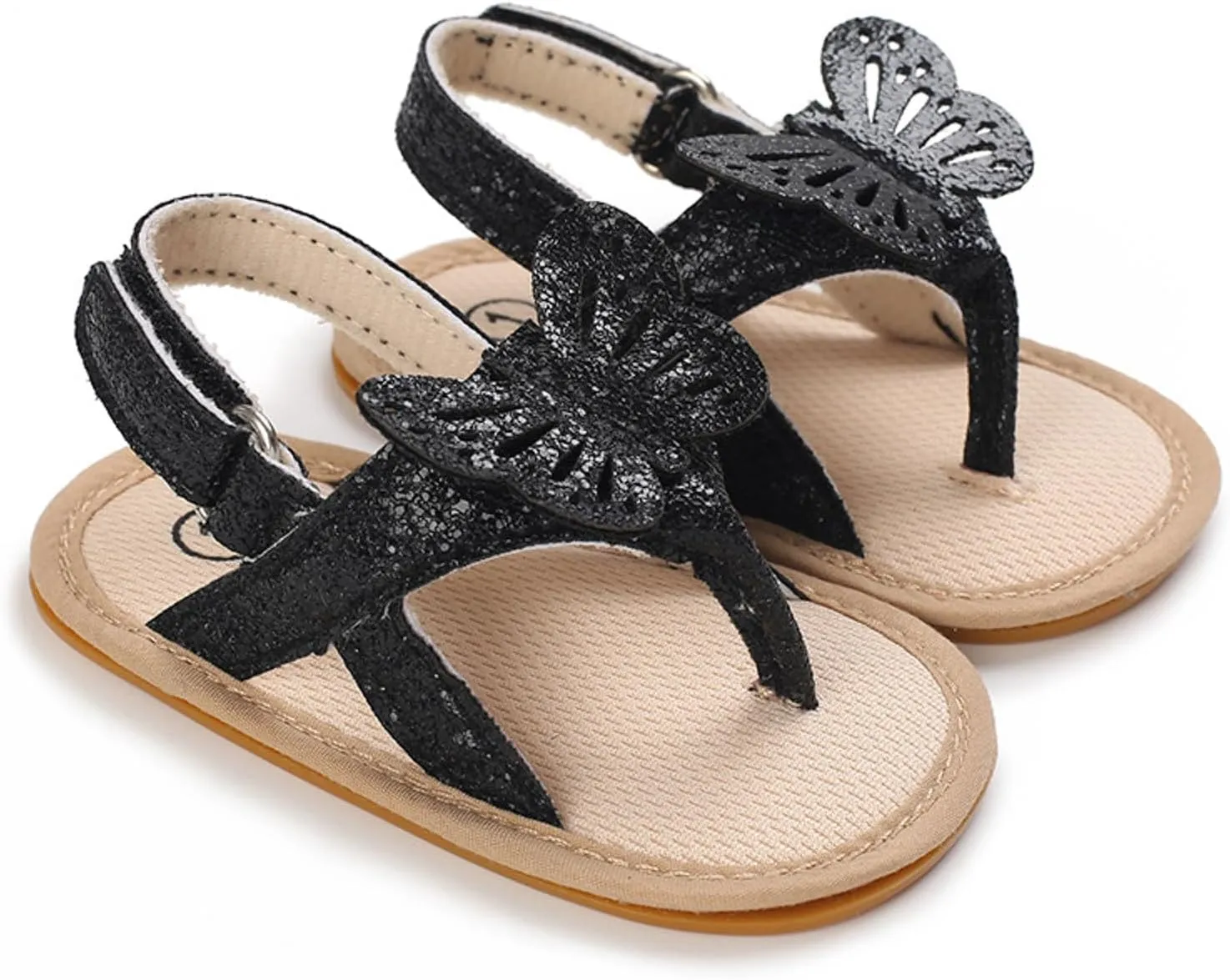 Baby Girls Sandals Infant First Walking Slipper Shoes Soft Soles Non-Slip Butterfly Crib Dress Sandals Summer Princess Shoes