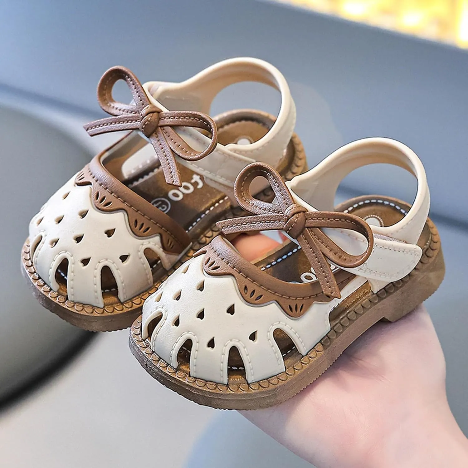 Baby Girls Sandals Soft Sole Summer Newborn Bowknot Wedding Dress Flat Princess Sandals Cute Infant First Walkers Dress Shoes