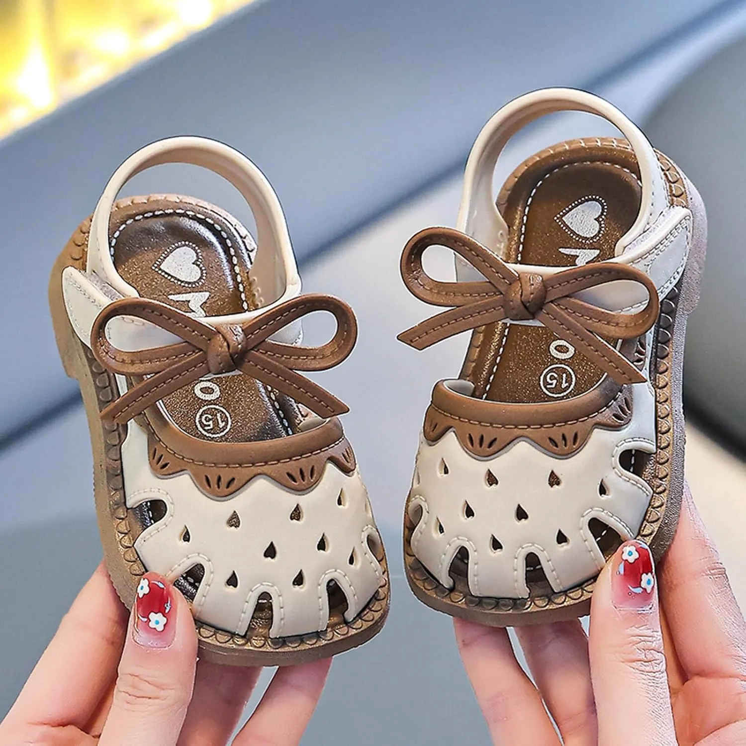 Baby Girls Sandals Soft Sole Summer Newborn Bowknot Wedding Dress Flat Princess Sandals Cute Infant First Walkers Dress Shoes