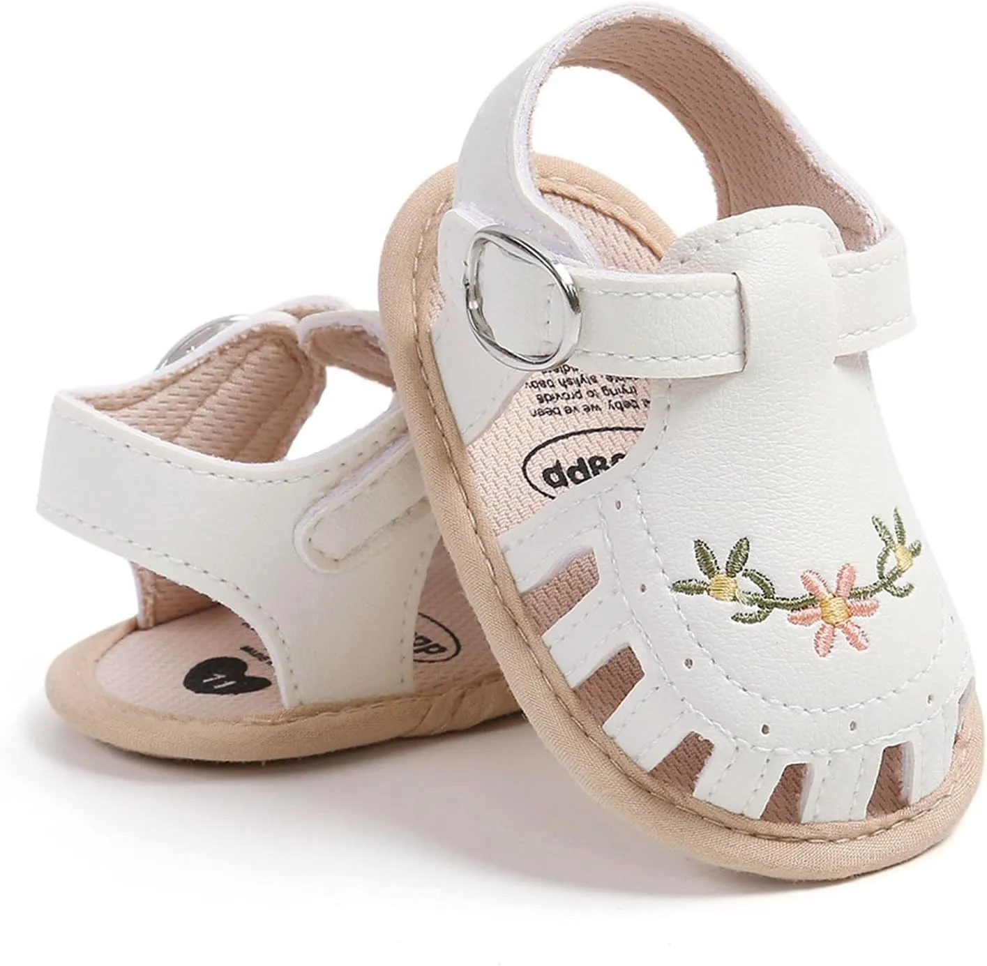 Baby Girls Sandals Summer Flower Flat Shoes Cute Soft Sole Non-Slip Sandals Infant Toddler First Walkers Princess Dress Shoes
