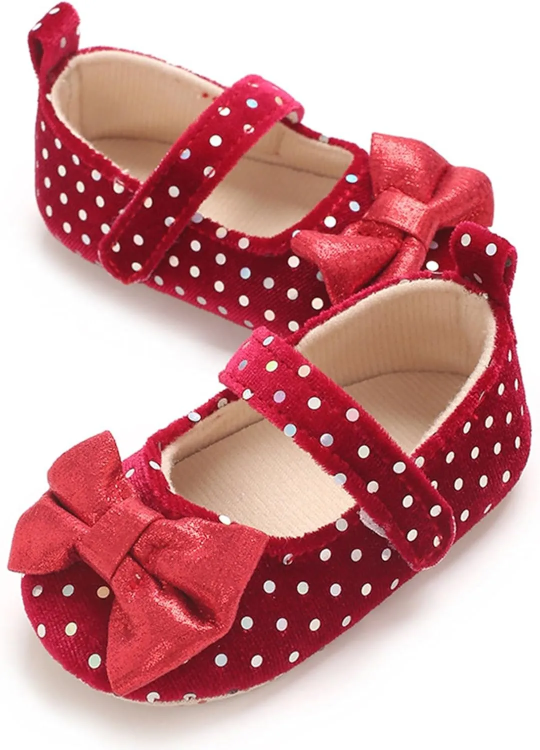 Baby Girls Sequin Bow Summer Sandals Toddler Infant Knitted Shinny Polka Dot Strap Soft Sole Solid Color Casual Shoes