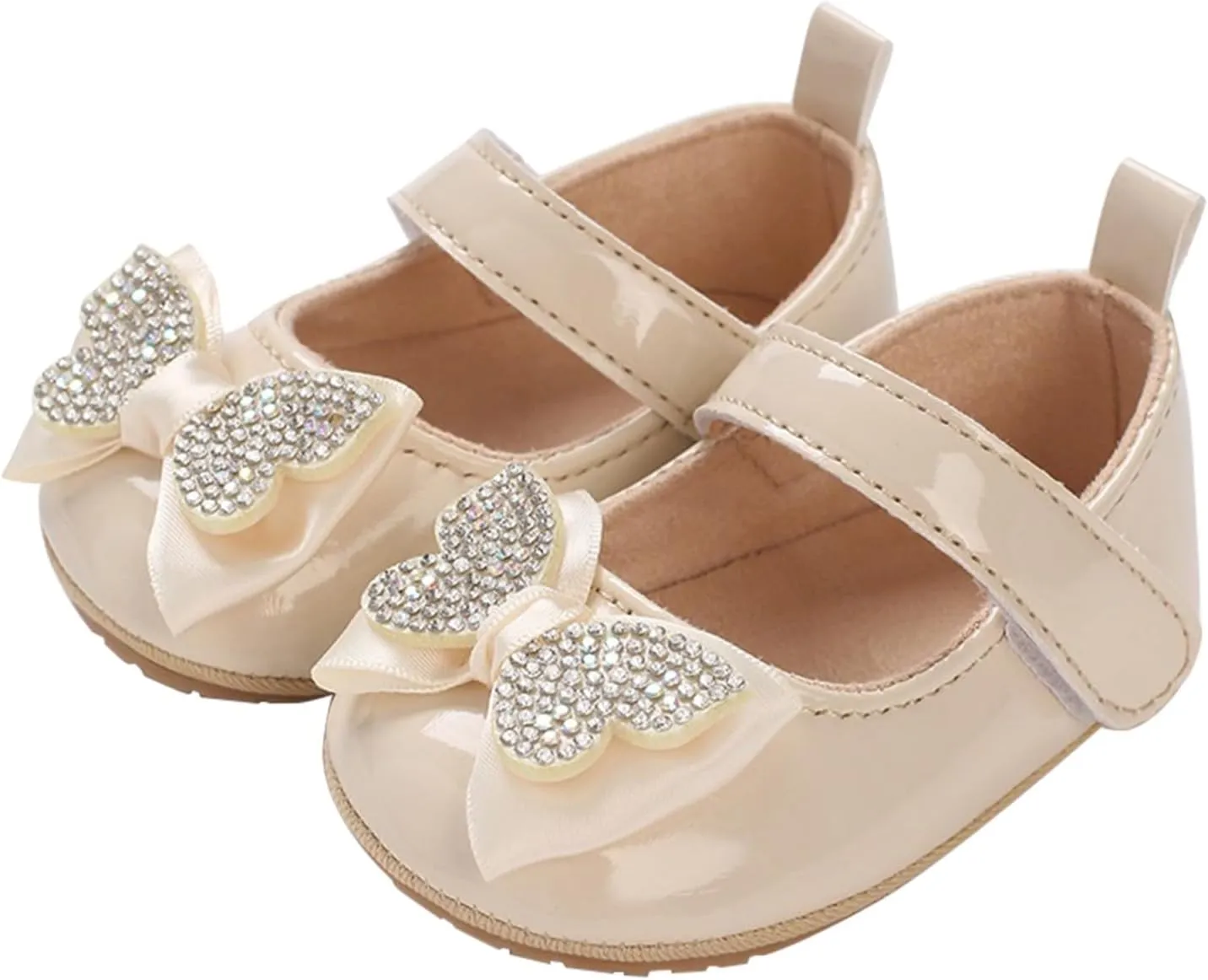 Baby Girls Sequin Butterfly Sandals Toddler Infant Solid Color Soft Sole Loo Heels Strap Flatt Princess Summer Shoes