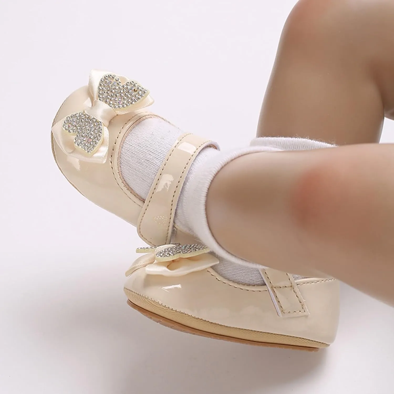 Baby Girls Sequin Butterfly Sandals Toddler Infant Solid Color Soft Sole Loo Heels Strap Flatt Princess Summer Shoes