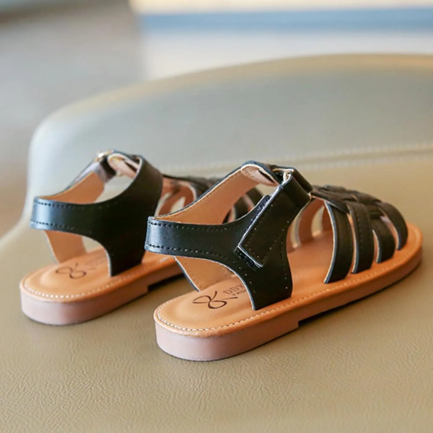 Baby Girls Summer Sandal Lightweight Soft Sole Closed-Toe Outdoor Leather Athletic Footwear