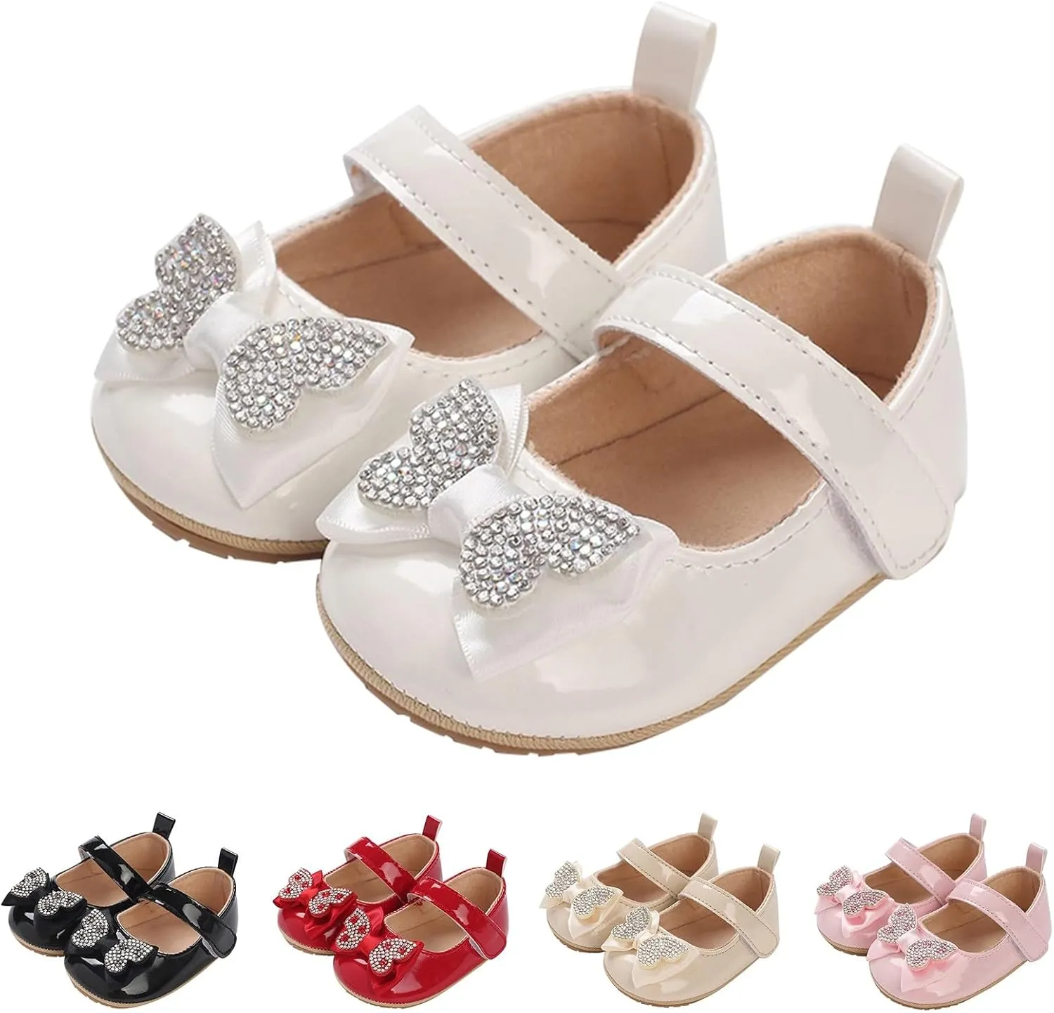 Baby Girls Summer Sequin Butterfly Sandals Toddler Infant Solid Color Soft Sole Low Heels Strap Flats Casual Shoes