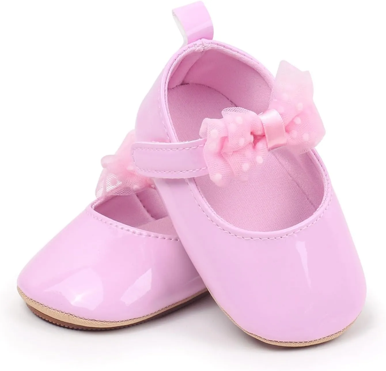 Baby Girls Summer Solid Color PU Leather Sandals Toddler Infant Tulle Lace Mesh Bow Low Heels Soft Sole Casual Shoes