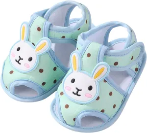 Baby Infant Boy Girl Sandals Shoes Cartoon First Walking Shoes Anti-Slip Soft Sole Breathable Flat Shoes (Blue, 1314)