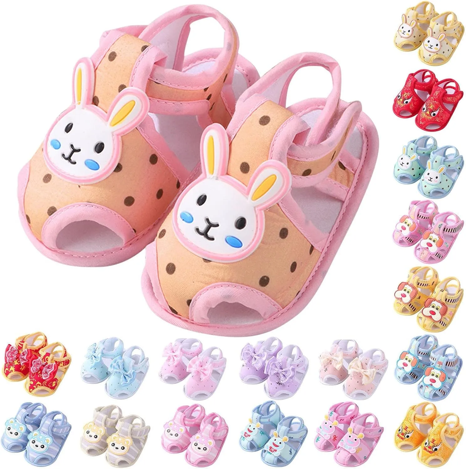 Baby Infant Boy Girl Sandals Shoes Cartoon First Walking Shoes Anti-Slip Soft Sole Breathable Flat Shoes (Blue, 1314)