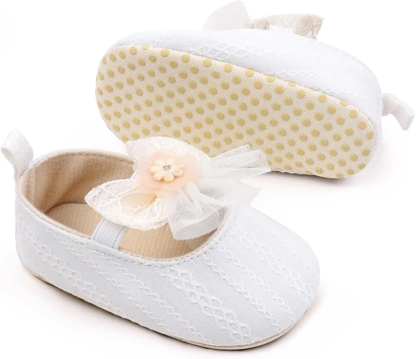 Baby Infant Flower Summer Casual Sandals Infant Girls Ribbed Knitted Solid Color Soft Sole Flatt Mesh Lace Tulle Shoes