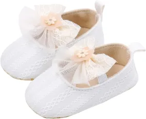 Baby Infant Flower Summer Casual Sandals Infant Girls Ribbed Knitted Solid Color Soft Sole Flatt Mesh Lace Tulle Shoes