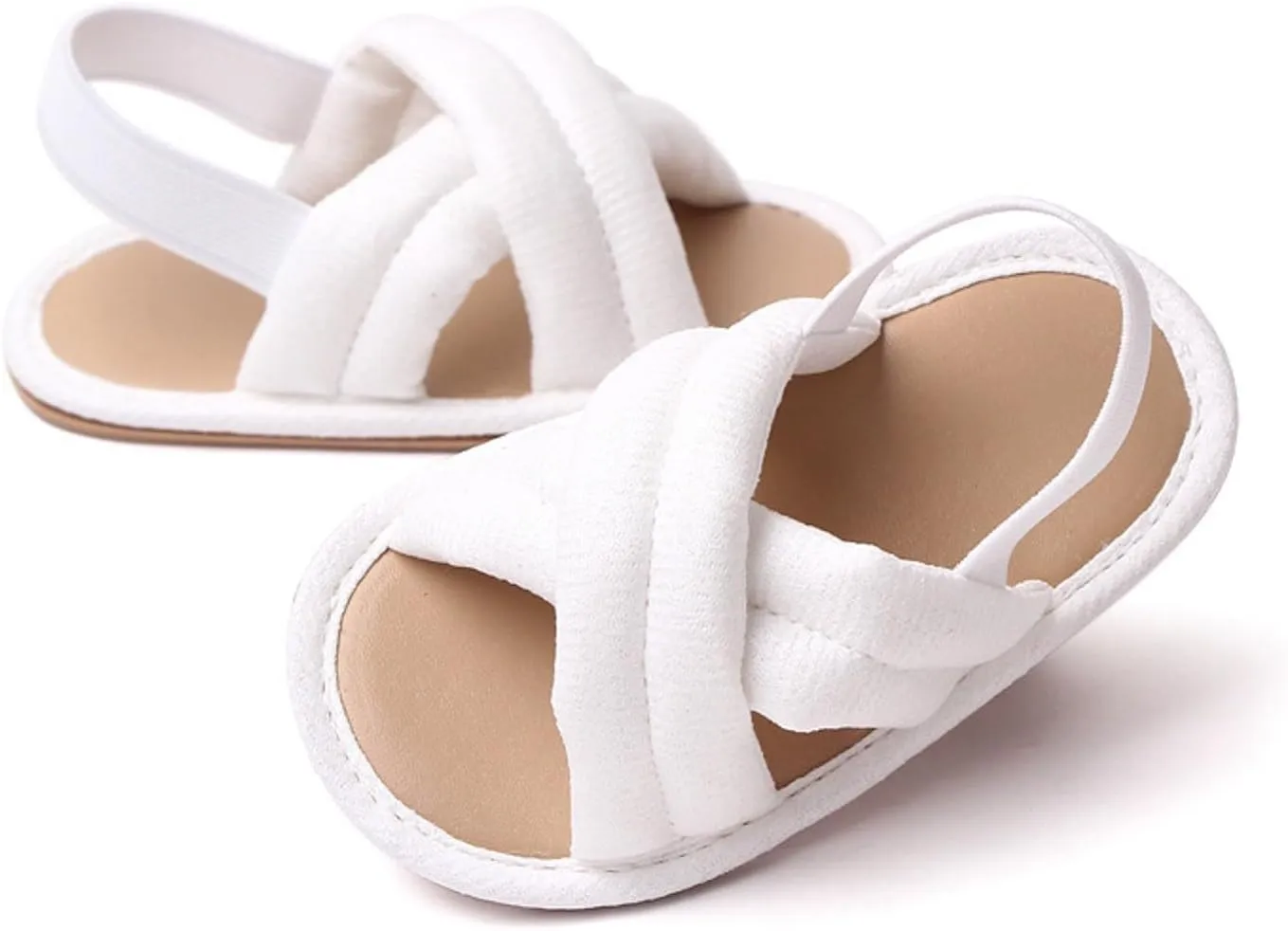 Baby Infant Girls Sandals Open Toe Flat Shoes Summer Outdoor Newborn Crib Shoes Non-Slip Toddler First Walkers Beach Sandals
