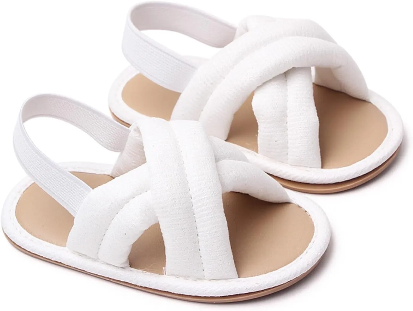 Baby Infant Girls Sandals Open Toe Flat Shoes Summer Outdoor Newborn Crib Shoes Non-Slip Toddler First Walkers Beach Sandals
