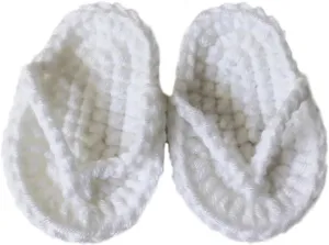 Baby Infant Handmade Crochet Flip Flops Sandals Toddler Girls Soft Flat Indoor Wide Shoes Lightweight Knit Soft Shoes