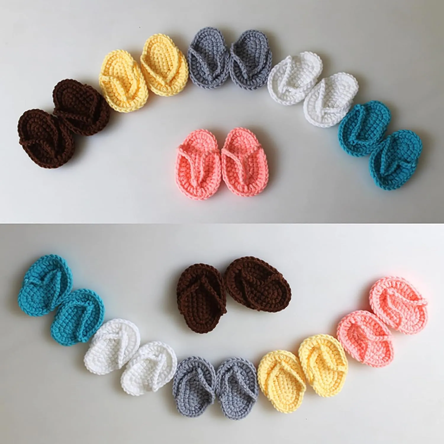 Baby Infant Handmade Crochet Flip Flops Sandals Toddler Girls Soft Flat Indoor Wide Shoes Lightweight Knit Soft Shoes