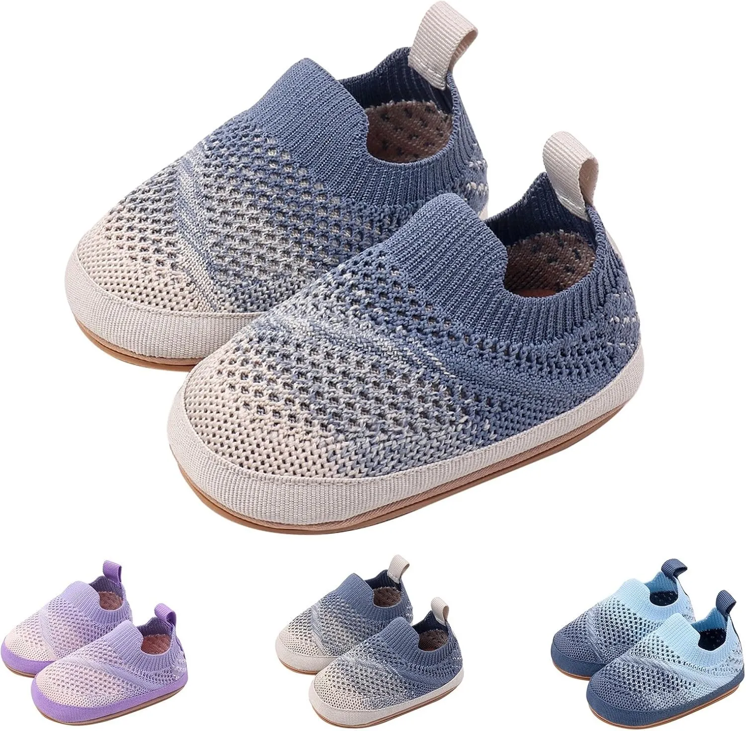 Baby Infant Knit Hollow Sandals Sole Rubber Non Slip Ankle Shoes Toddler Newborn Breathable Soft Sock Shoes Sandals