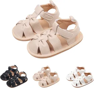 Baby Infant Leather Soft Sandals Open Toe Strap Flat Wide Shoes Toddler Newborn Summer Water Shoes Comfy Breathable