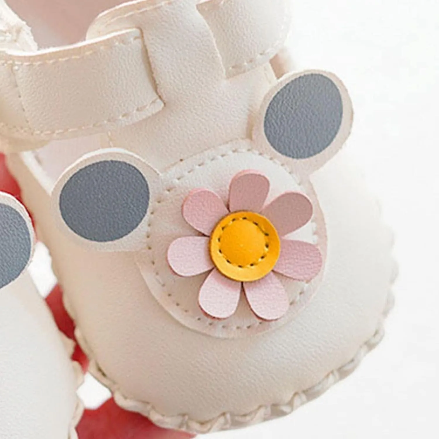 Baby Infant Newborn Toddler Ankle First Walking Sandals Closed Toe Flower Leather Soft Hook Loop Shoes Non Slip Light