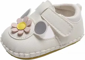 Baby Infant Newborn Toddler Ankle First Walking Sandals Closed Toe Flower Leather Soft Hook Loop Shoes Non Slip Light