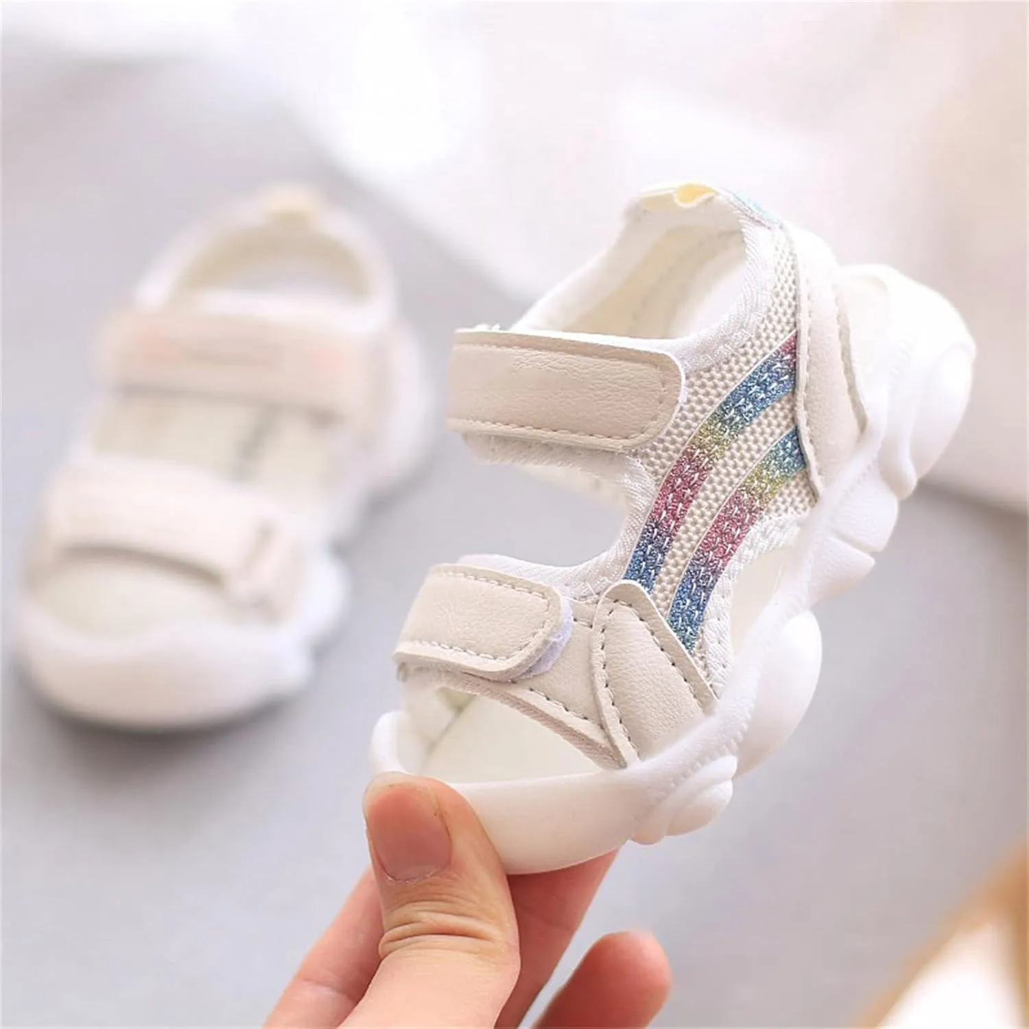 Baby Infant Open Toe Sandals Summer Outdoor Casual Shoes Toddler Memory Foam Sole Soft Ankle Slide Shoes Light Comfy