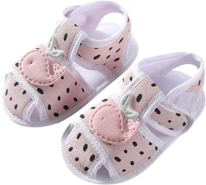 Baby Infant Shoes Boy Girl Sandals First Walkers Crib Shoes Animal Print Soft Sole Breathable Flat (Pink, 4.5 Infant)