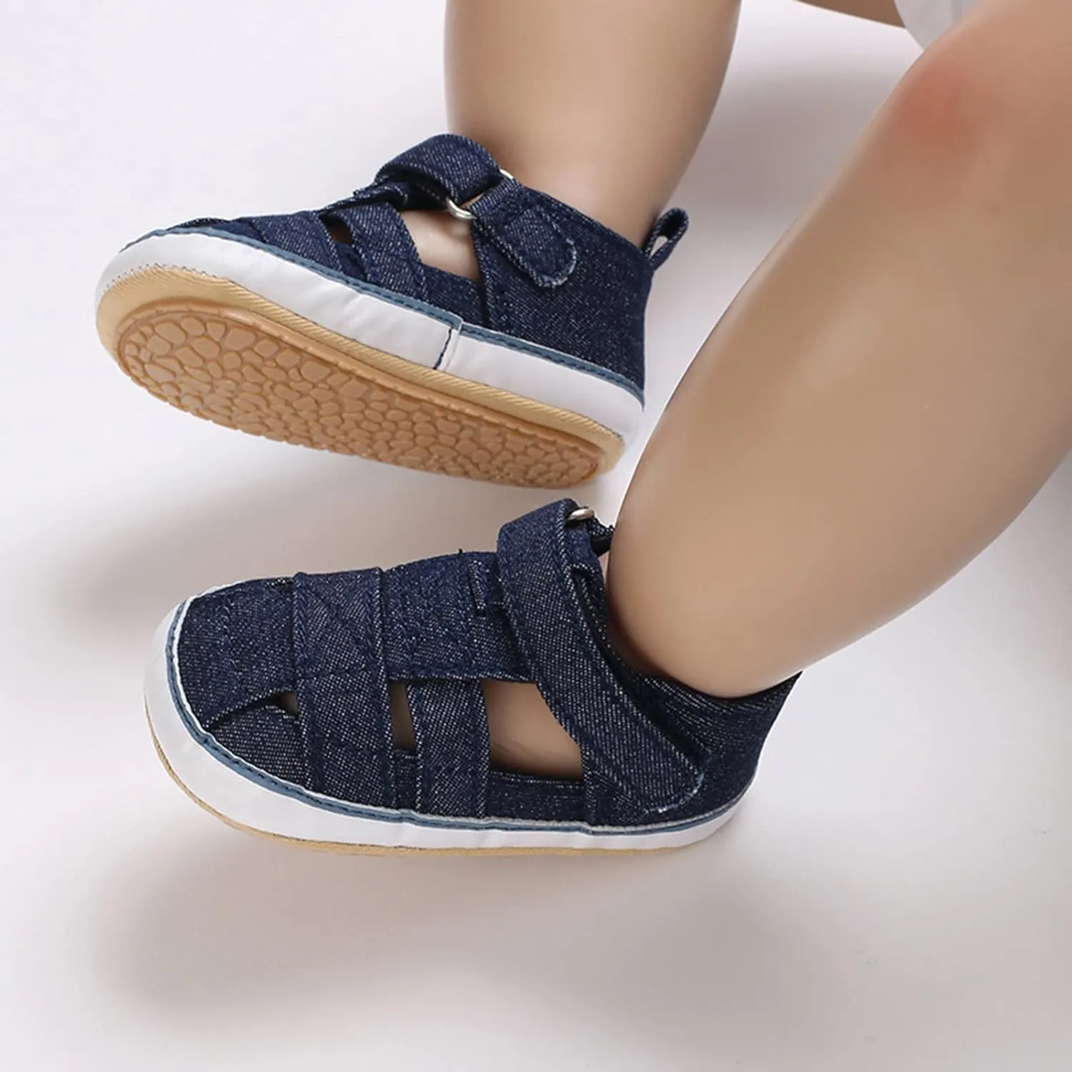 Baby Infant Shoes Boy Girl Sandals First Walkers Prewalkers Athletic Non-Slip Sole Flat Sandals Summer (Blue, 5 Infant)