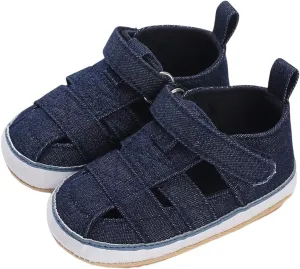 Baby Infant Shoes Boy Girl Sandals First Walkers Prewalkers Athletic Non-Slip Sole Flat Sandals Summer (Blue, 5 Infant)
