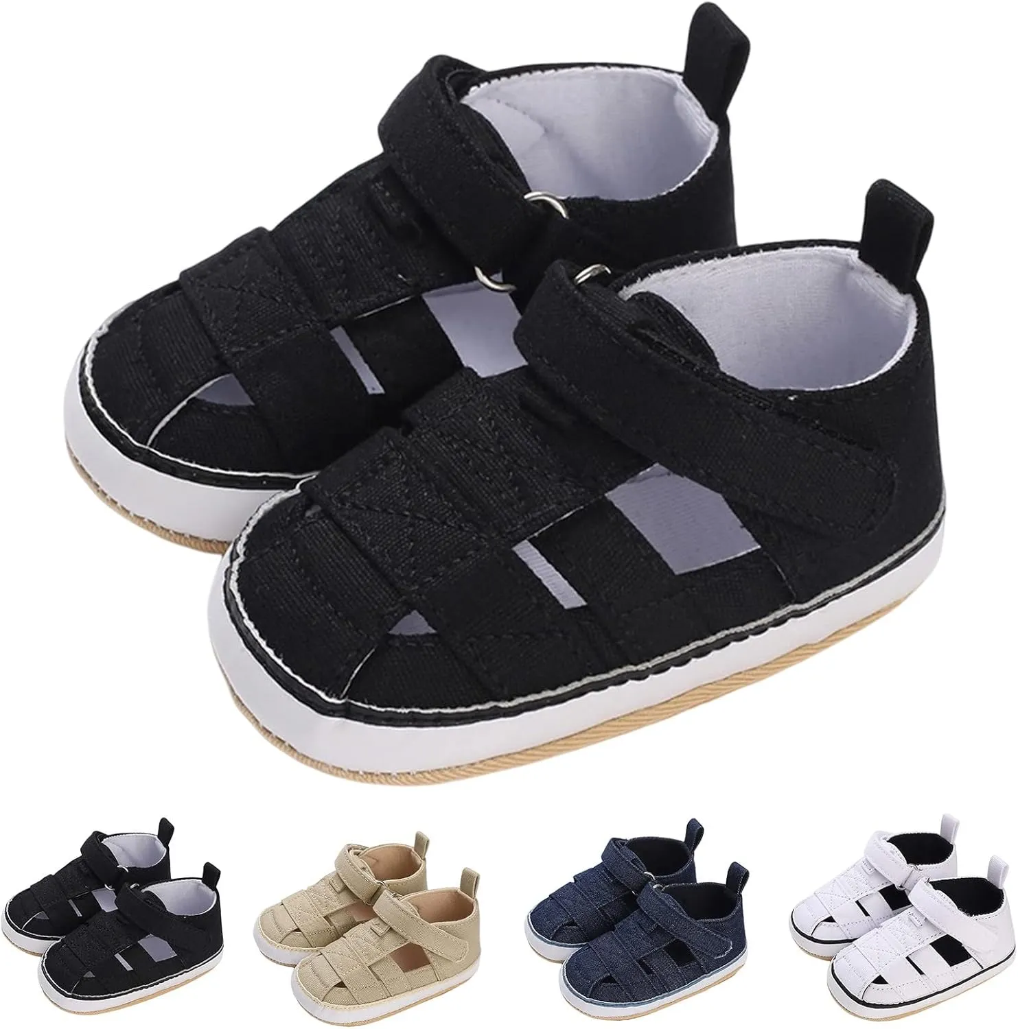 Baby Infant Shoes Boy Girl Sandals First Walkers Prewalkers Athletic Non-Slip Sole Flat Sandals Summer (Blue, 5 Infant)