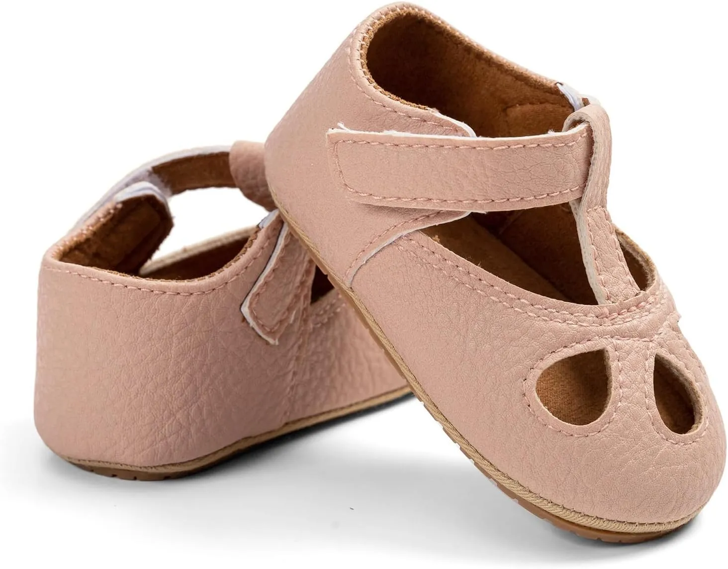 Baby Kids Summer Casual Leather Sandals Solid Color Infant Toddler Hollow Close Toe Soft Sole Non Slip Casual Shoes