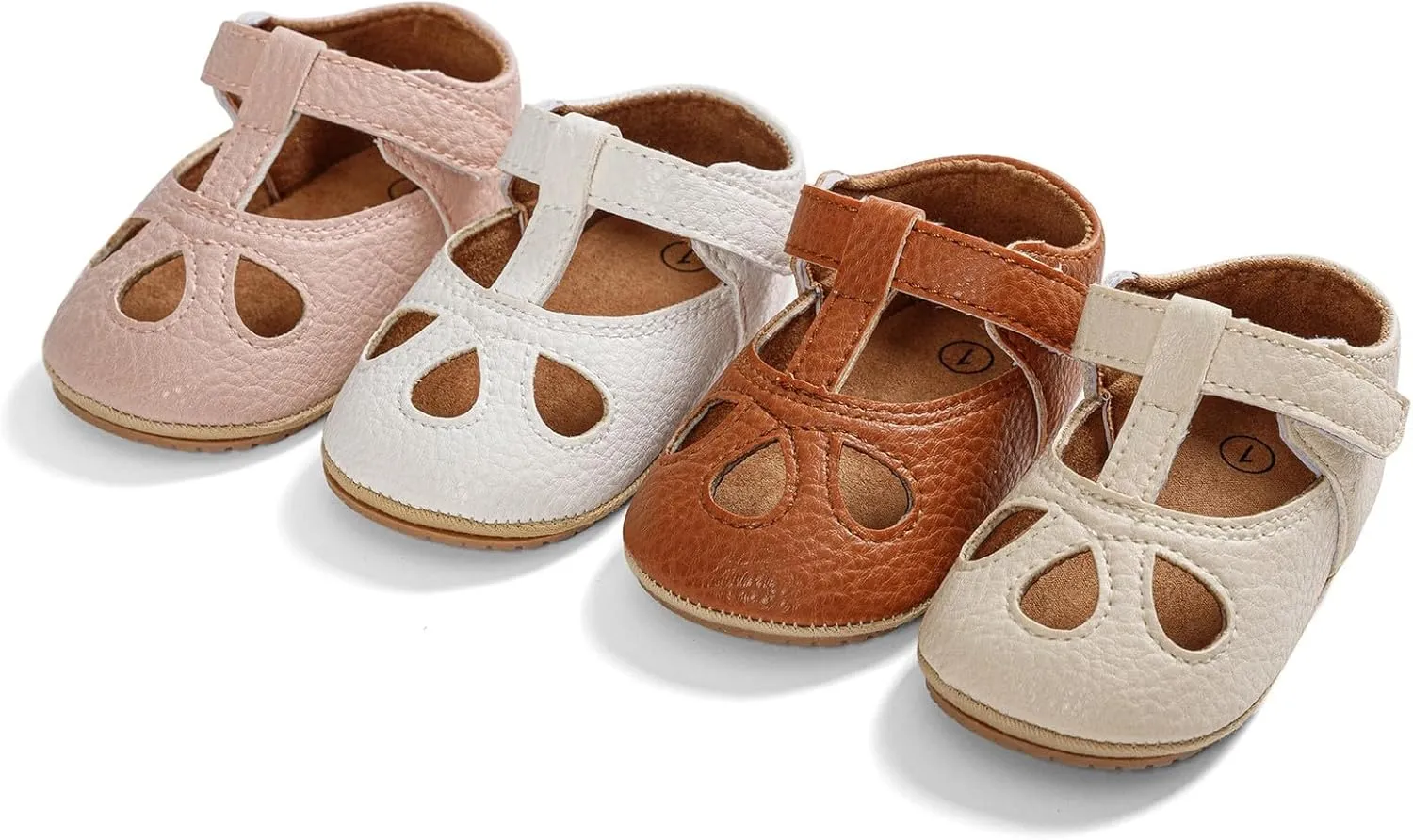 Baby Kids Summer Casual Leather Sandals Solid Color Infant Toddler Hollow Close Toe Soft Sole Non Slip Casual Shoes