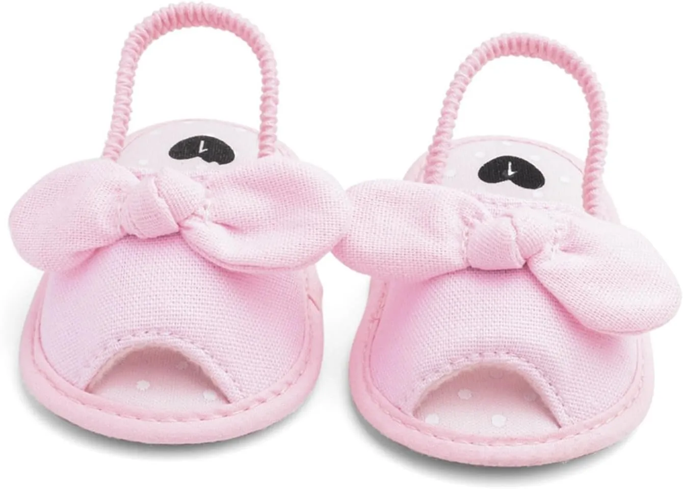 Baby Kids Summer Casual Open Toe Sandals Toddler Infant Girls Bowknot Polka Dot Decor Soft Sole Flats Strap Shoes