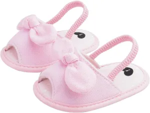 Baby Kids Summer Casual Open Toe Sandals Toddler Infant Girls Bowknot Polka Dot Decor Soft Sole Flats Strap Shoes