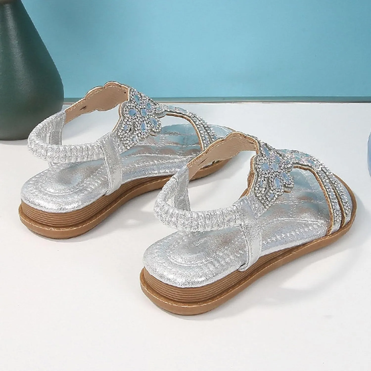 Baby Kids Summer Casual Sandals Toddler Girls Rhinestone Low Heels Soft Sole Flats Strap Pearl Princess Wedding Shoes