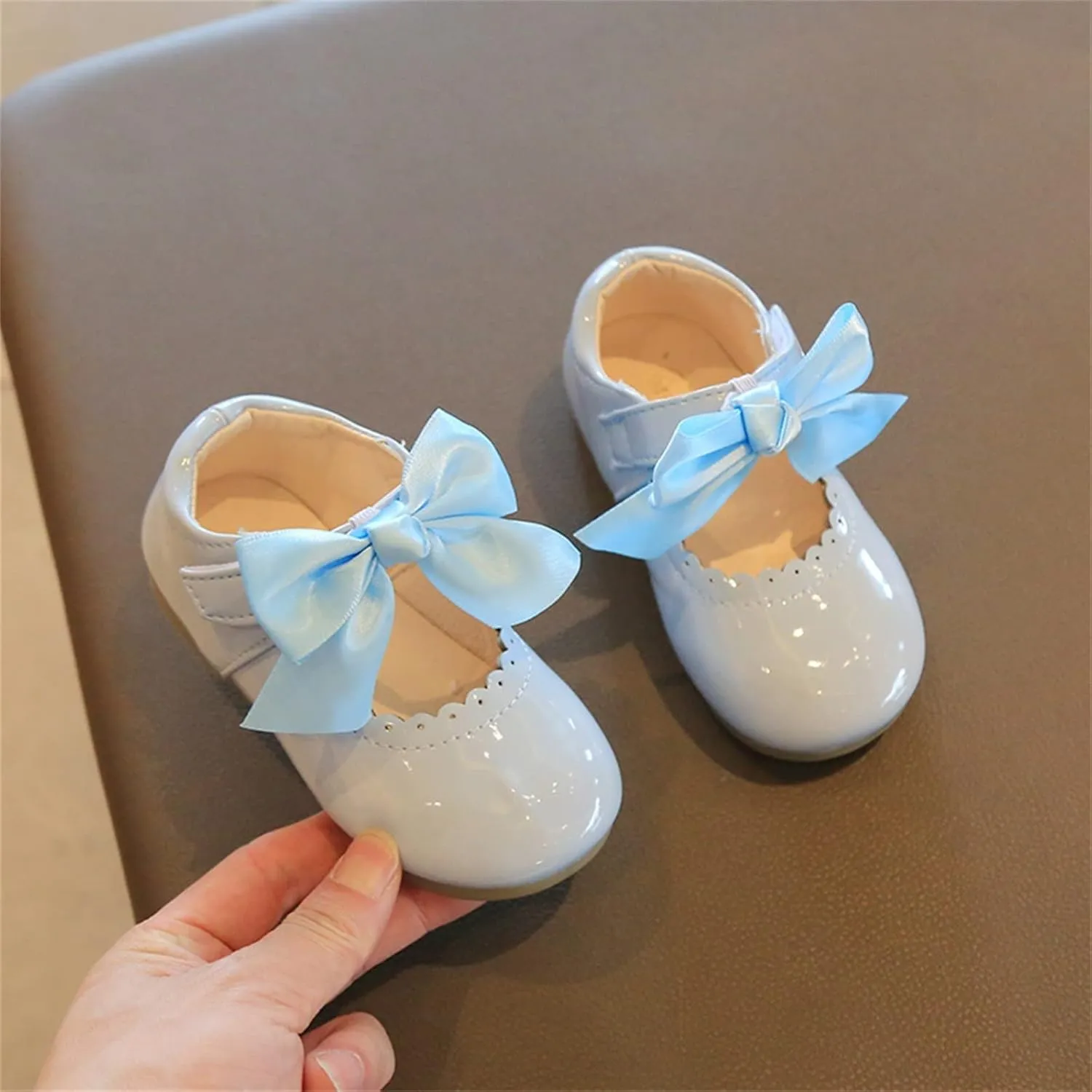 Baby Mary Jane Bowknot Ballet Ballerina Flat for Little Girls School Wedding Uniform Princess Wedding Dress Shoes