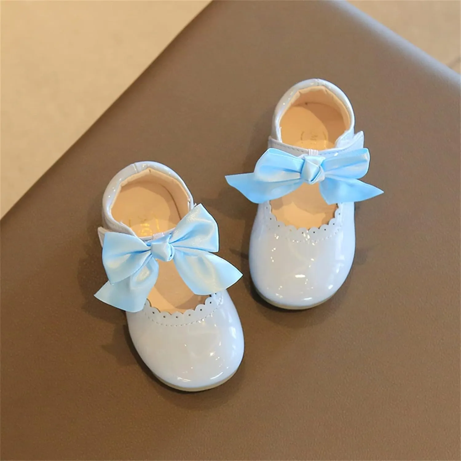 Baby Mary Jane Bowknot Ballet Ballerina Flat for Little Girls School Wedding Uniform Princess Wedding Dress Shoes