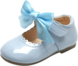 Baby Mary Jane Bowknot Ballet Ballerina Flat for Little Girls School Wedding Uniform Princess Wedding Dress Shoes