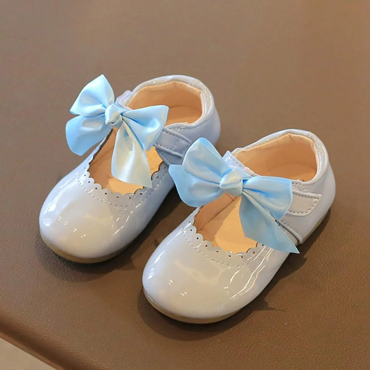 Baby Mary Jane Bowknot Ballet Ballerina Flat for Little Girls School Wedding Uniform Princess Wedding Dress Shoes