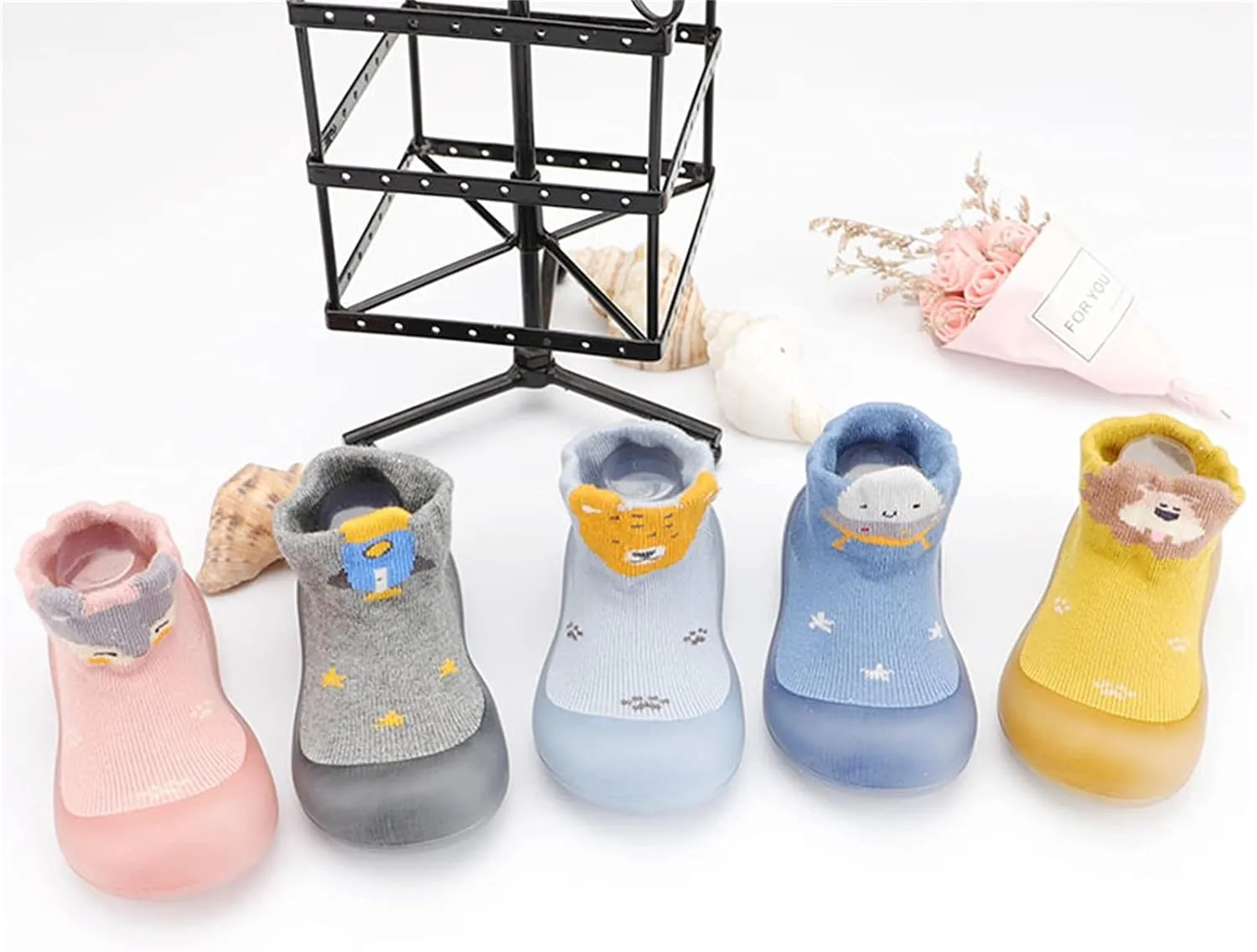 Baby Shoe Boys Girls Sock Shoes Soft Rubber Sole Floor Non-Slip Prewalker Shoes Water Shoes Barefoot Floor (Blue, 18)