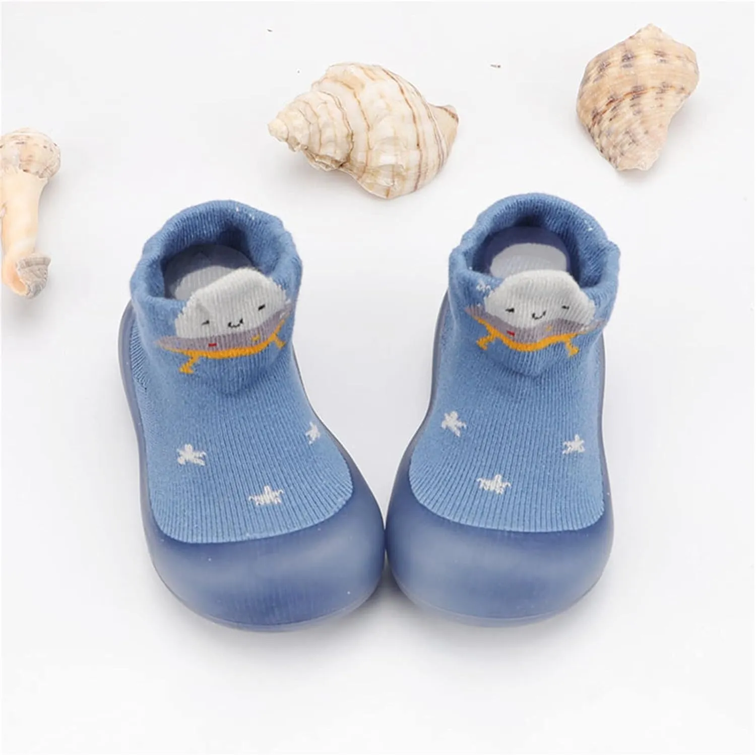 Baby Shoe Boys Girls Sock Shoes Soft Rubber Sole Floor Non-Slip Prewalker Shoes Water Shoes Barefoot Floor (Blue, 18)