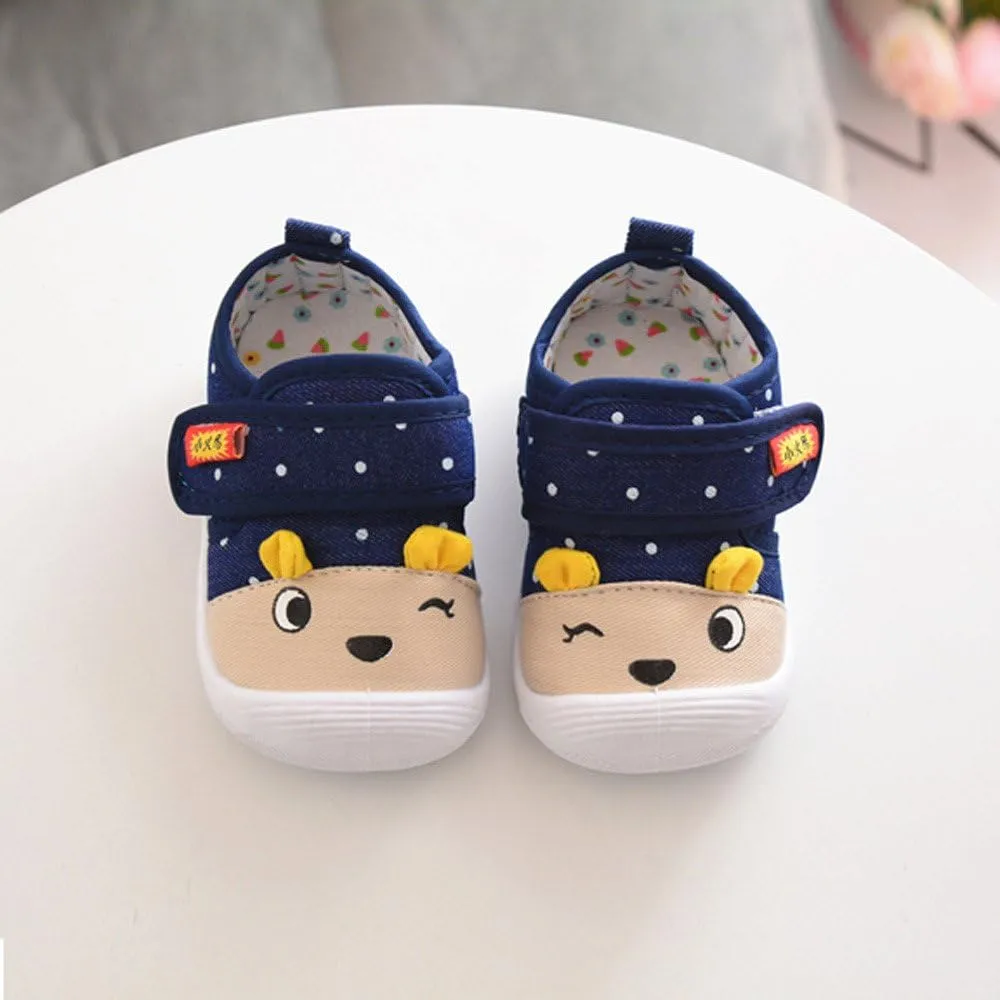 Baby Shoes 12 Months Girls Baby Infant Sole Soft Boys Cartoon Shoes Squeaky Anti-Slip Kids Baby Light up N