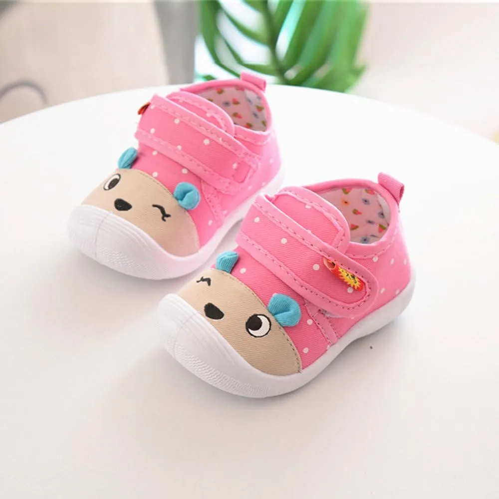 Baby Shoes 12 Months Girls Baby Infant Sole Soft Boys Cartoon Shoes Squeaky Anti-Slip Kids Baby Light up N
