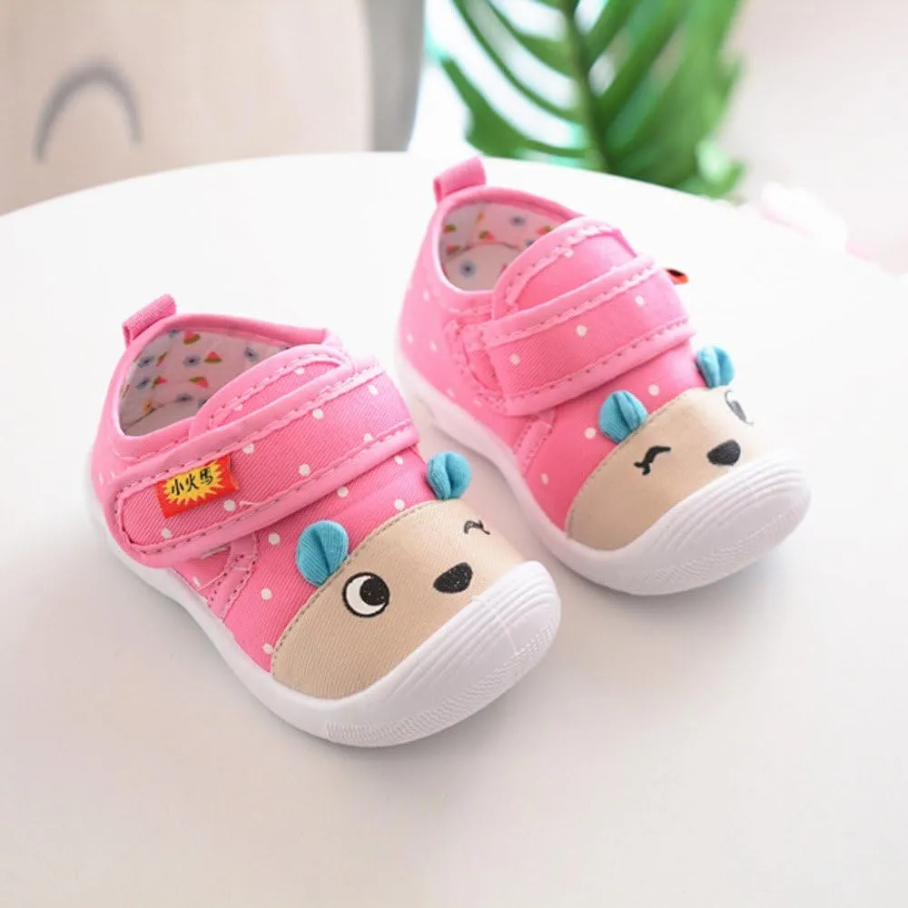 Baby Shoes 12 Months Girls Baby Infant Sole Soft Boys Cartoon Shoes Squeaky Anti-Slip Kids Baby Light up N