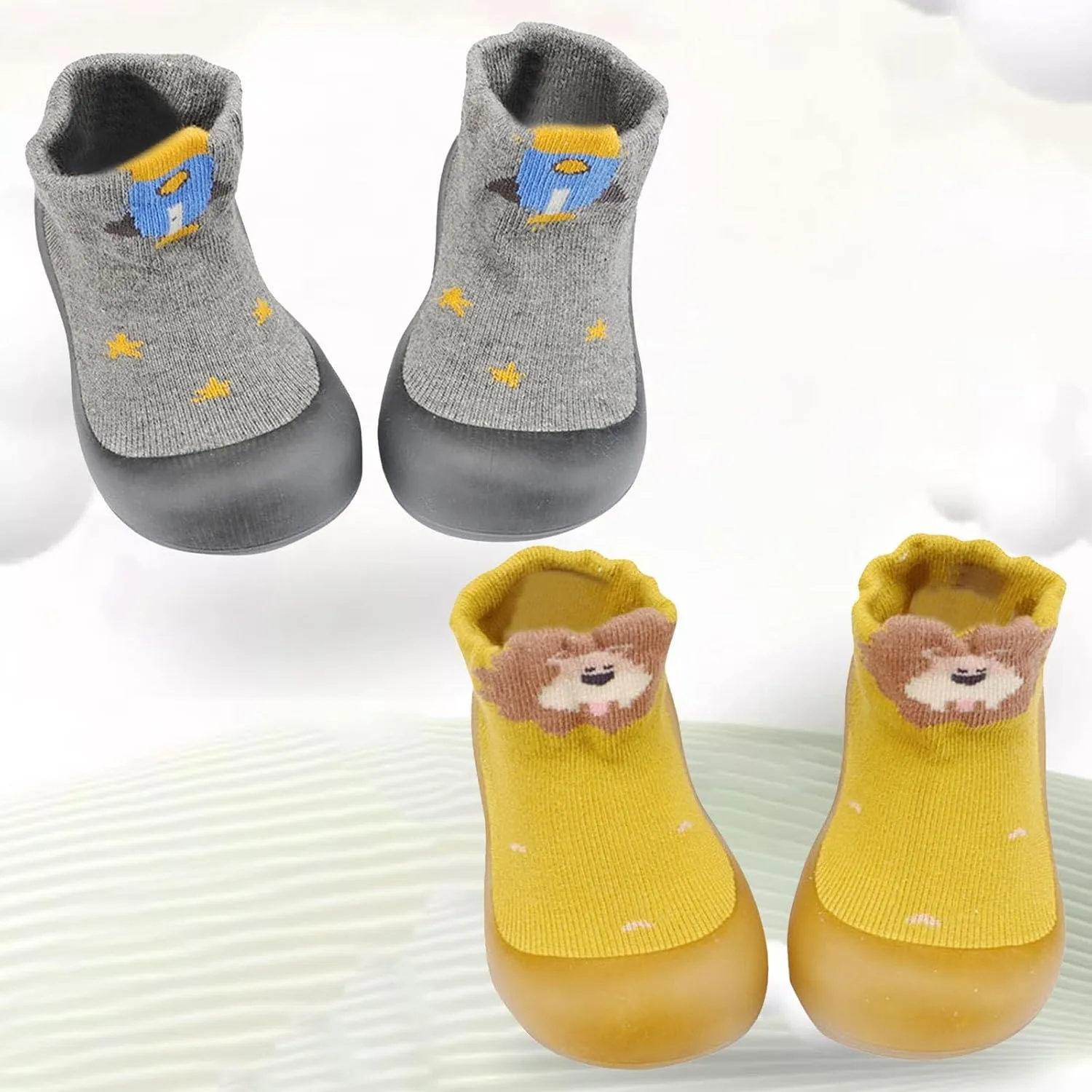 Baby Shoes Boys Girls Sock Shoe Elastic Infant First Cartoon Cats Soft Sole Rubber Toddler Boys & Kids