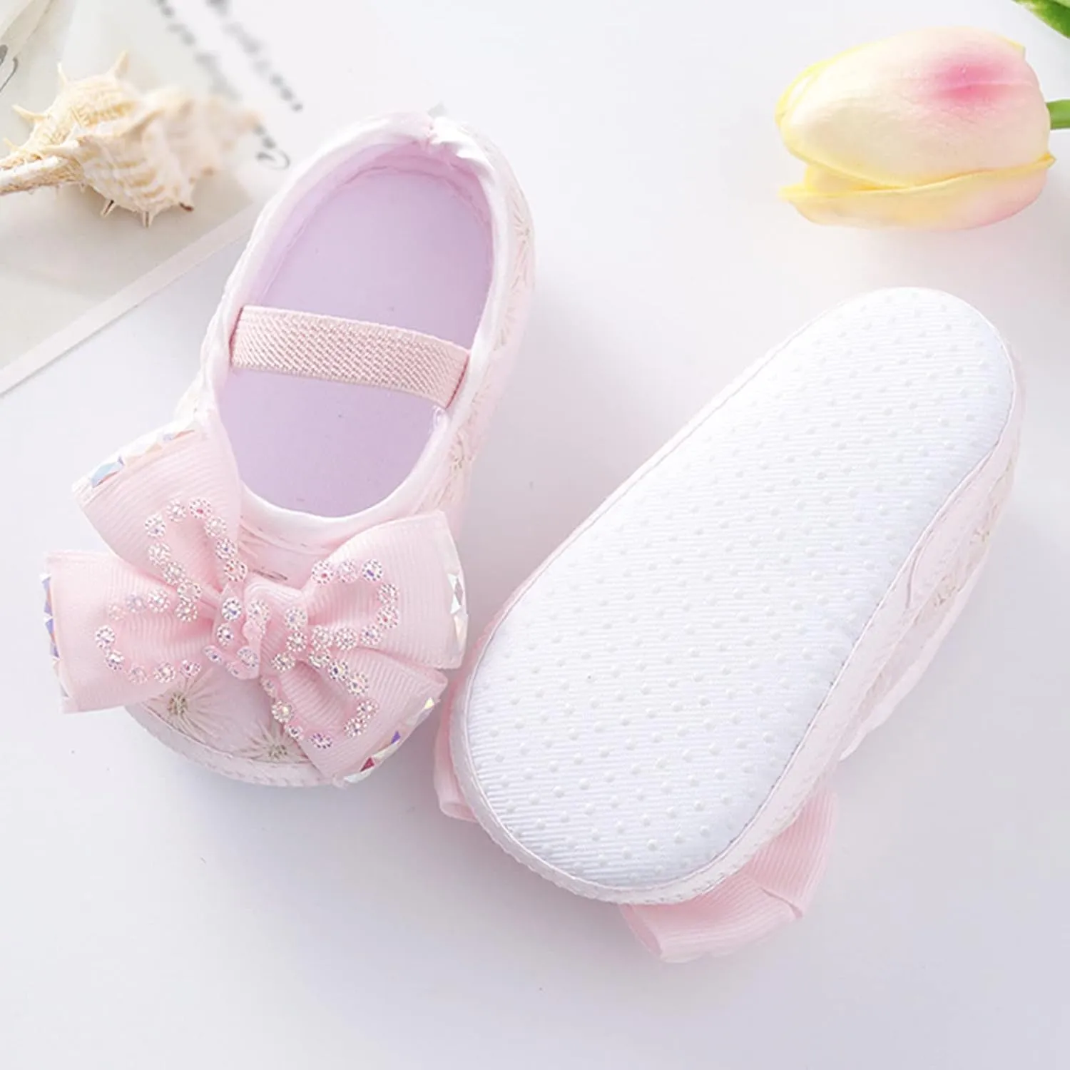 Baby Shoes Fashion Soft Sole Toddler Shoes Pearl Dress Flower Princess Shoes Toddler Shoes Baby Running Shoes