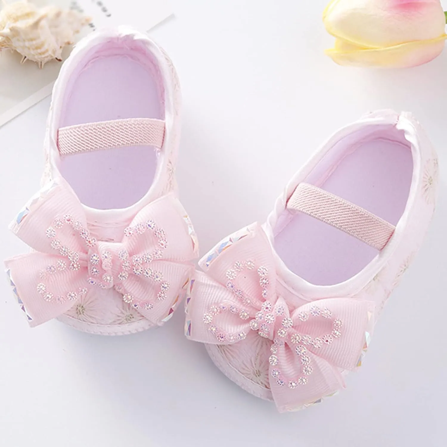 Baby Shoes Fashion Soft Sole Toddler Shoes Pearl Dress Flower Princess Shoes Toddler Shoes Baby Running Shoes