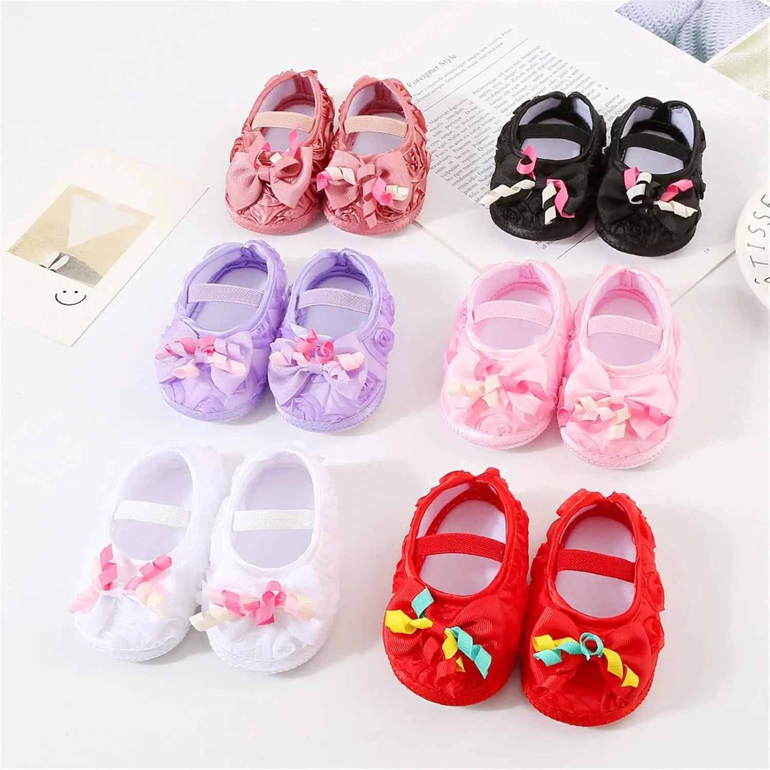 Baby Shoes Fashion Soft Sole Toddler Shoes Pearl Dress Flower Princess Shoes Toddler Shoes Leather Baby Girl (Black, 3.5 Infant)