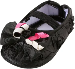 Baby Shoes Fashion Soft Sole Toddler Shoes Pearl Dress Flower Princess Shoes Toddler Shoes Leather Baby Girl (Black, 3.5 Infant)