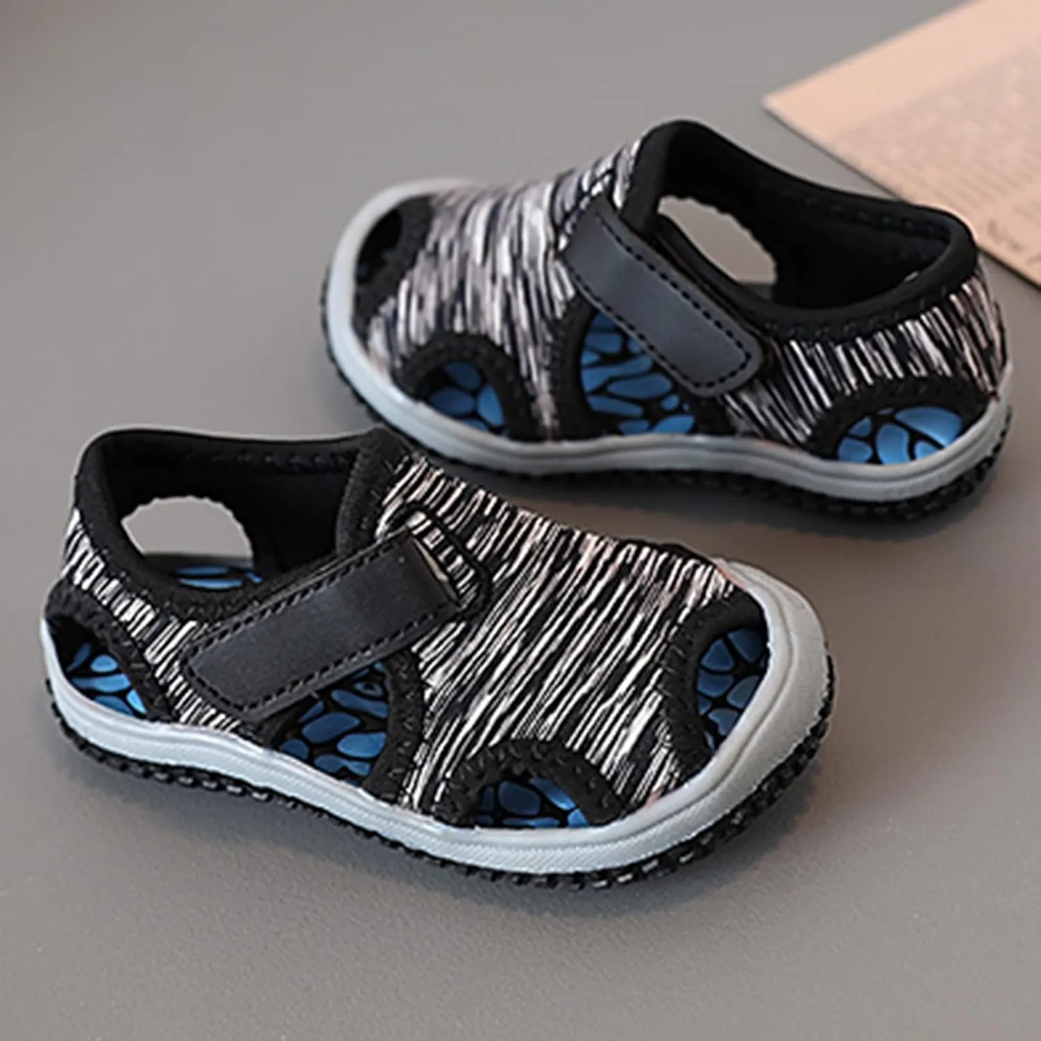 Baby Shoes Fashionable Casual Sandals Flat Toddler Shoes Comfortable Soft Casual Toddler Shoes Baby Boy Moccasins (Black, 9 Toddler)
