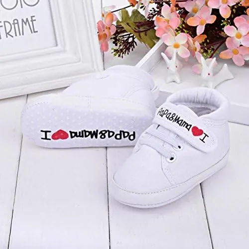 Baby Shoes for Boys Girls Sneakers Comfortable Soft Anti-Slip Sole Pre-Walkers Summer Outdoor Prewalker (White, 13)