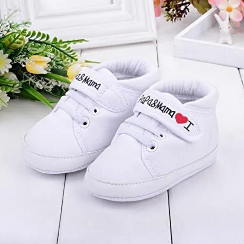 Baby Shoes for Boys Girls Sneakers Comfortable Soft Anti-Slip Sole Pre-Walkers Summer Outdoor Prewalker (White, 13)