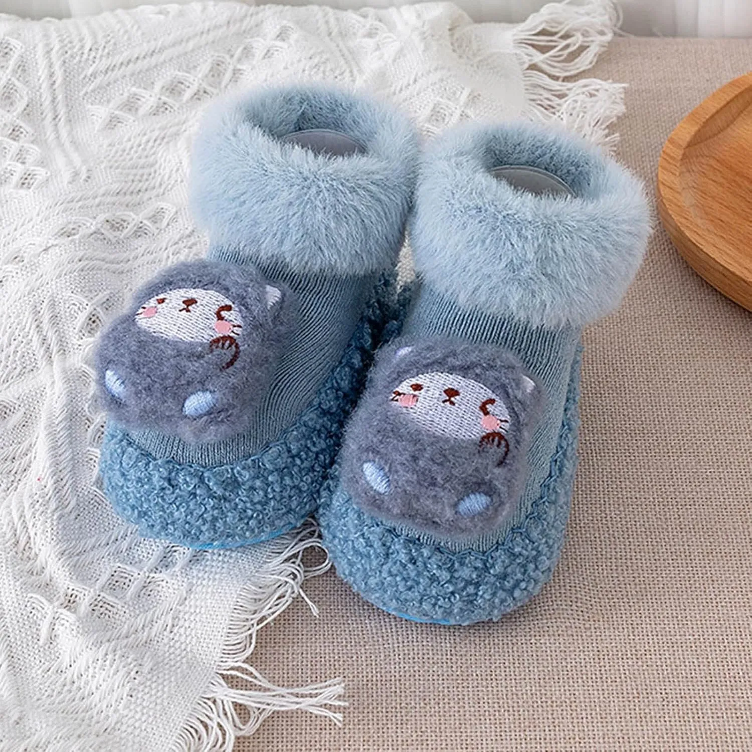 Baby Shoes Infant Socks Shoes Kids Toddler Cute Animal Fuzzy Bunny First Walking Slipper Sneakers Winter Warm Shoes